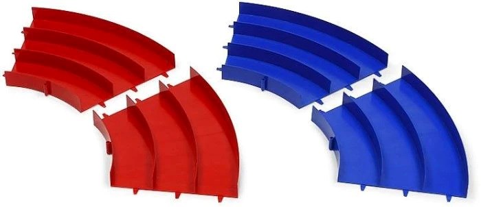 Tamiya 69573 Mini 4WD Japan Cup Junior Circuit Curve Section Set (Blue/Red, 2pcs