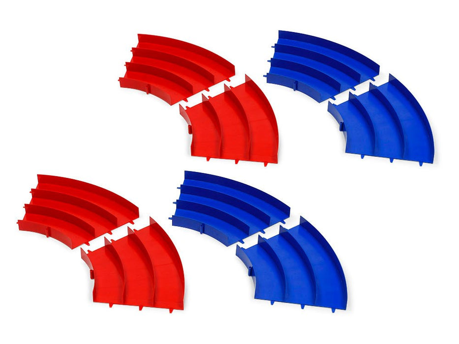 Tamiya 69578 Mini 4WD Japan Cup Junior Circuit - Curve Section Set (Blue/Red, 4pcs)