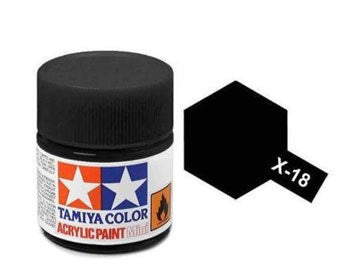 Tamiya X18 Semi Gloss Black Acrylic Paint - 10ml