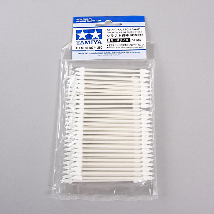 Tamiya 87107 Craft Cotton Swab - Triangular/Medium 50Pcs