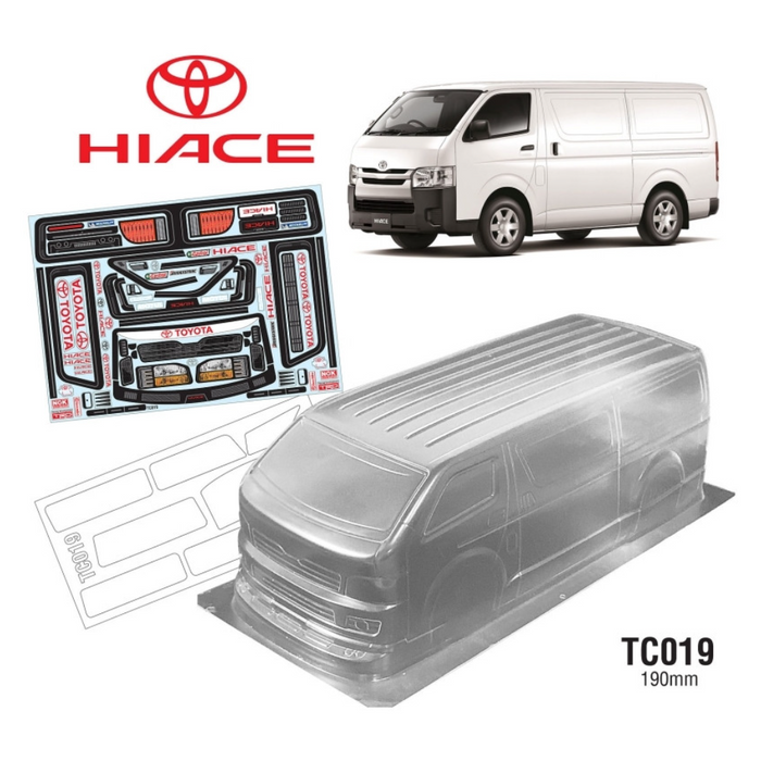 Team C 1/10 Toyota Hiace Van Body - 190mm Wide, 258mm WB