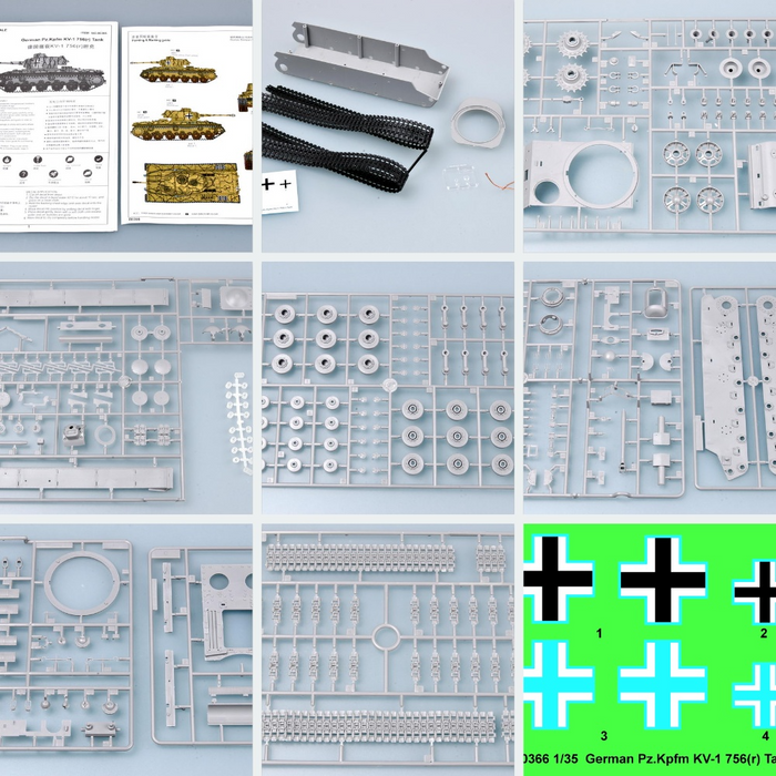 Trumpeter 00366 1:35 German Pz.Kpfm KV-1 756(r) Tank
