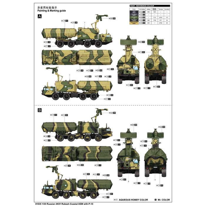 Trumpeter 01035 1:35 Russian 4K51 Rubezh Coastal ASM with P-15