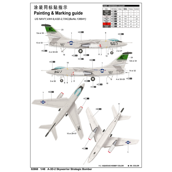 Trumpeter 02868 1:48 A-3D-2 Skywarrior Strategic Bomber