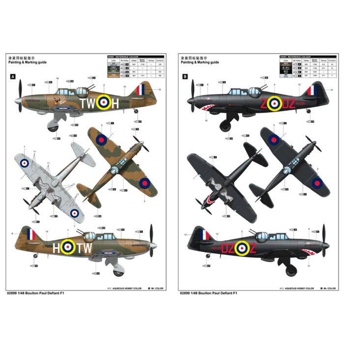 Trumpeter 02899 1:48 Boulton Paul Defiant F.1