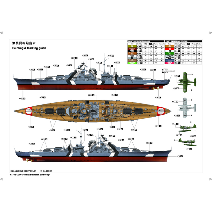 Trumpeter 03702 1:200 German Bismarck Battleship