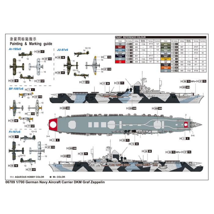 Trumpeter 06709 1:700 German Navy Aircraft Carrier DKM Graf Zeppelin