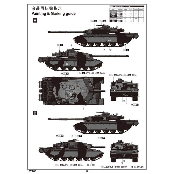 Trumpeter 07106 1:72 British Challenger I MBT(NATO  Version)