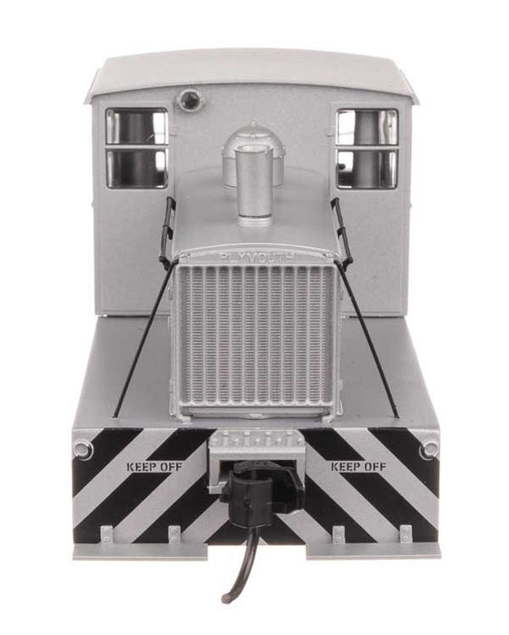 Walthers Mainline 910-10018 HO Plymouth ML-8 Industrial Switcher - Standard DC -- Silver with Black Stripes