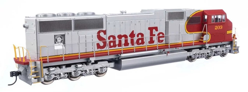 Walthers Mainline 910-11001 HO EMD SD75M - Standard DC -- Santa Fe #203 (red, silver, Superfleet)