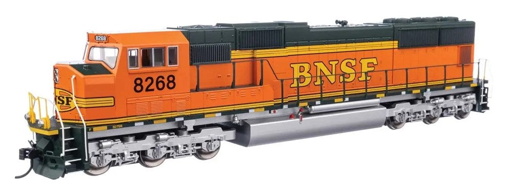 Walthers Mainline 910-11003 HO EMD SD75M - Standard DC -- BNSF Railway #8268 (orange, black, green, silver, Heritage II)