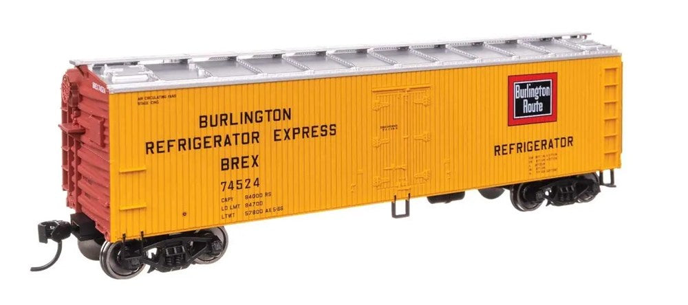 Walthers Mainline 910-41306 HO 40' Wood Reefer with Steel ends - Ready to Run -- Chicago Burlington & Quincy #74524