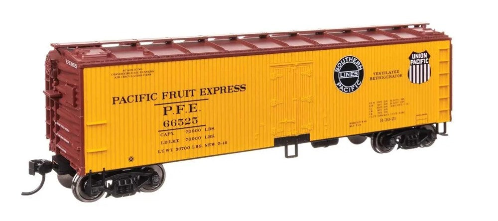 Walthers Mainline 910-41321 HO 40' Wood Reefer with Steel ends - Ready to Run -- Pacific Fruit Express #66525