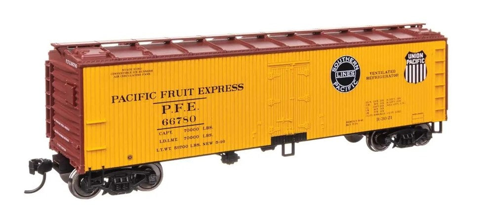 Walthers Mainline 910-41324 HO 40' Wood Reefer with Steel ends - Ready to Run -- Pacific Fruit Express #66780