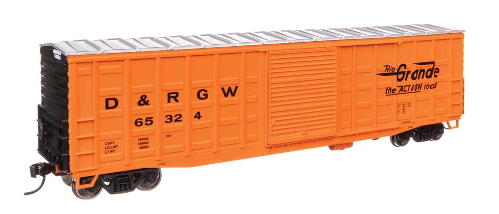 Walthers Mainline 910-46712 HO 50' Waffle Side Boxcar - Ready To Run -- Denver & Rio Grande Western (TM) #65324 (Youngstown Door)