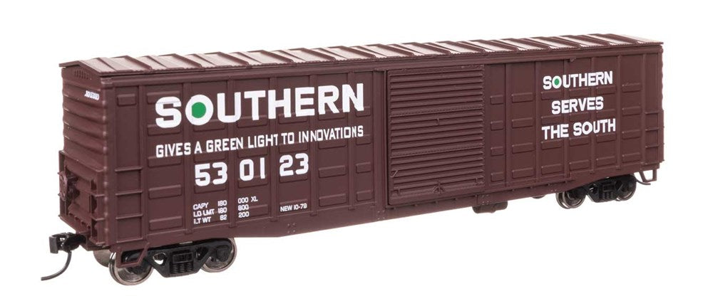 Walthers Mainline 910-46722 HO 50' Waffle Side Boxcar - Ready To Run -- Southern Railway #530123 (Youngstown Door)