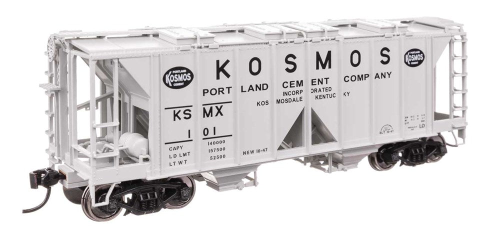 Walthers Mainline 910-49720 HO ACF 1958 Cu Ft Covered Hopper - Ready to Run -- Kosmos Cement KSMX #101