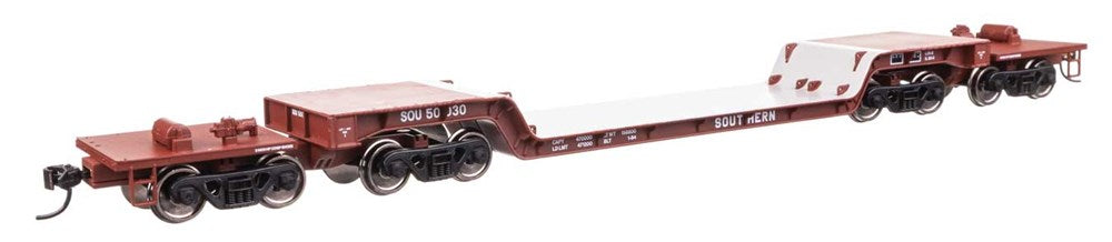 Walthers Mainline 910-50235 HO 81' 8-Axle Depressed Center Flatcar - Ready to Run -- Southern #50030