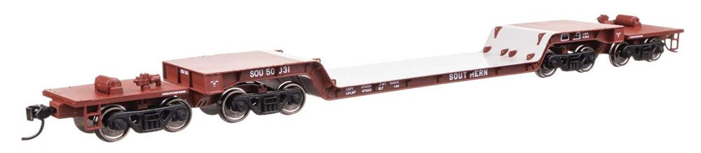 Walthers Mainline 910-50236 HO 81' 8-Axle Depressed Center Flatcar - Ready to Run -- Southern #50031