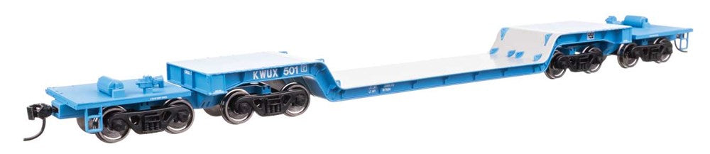Walthers Mainline 910-50240 HO 81' 8-Axle Depressed Center Flatcar - Ready to Run -- Siemens Westinghouse KWUX #501