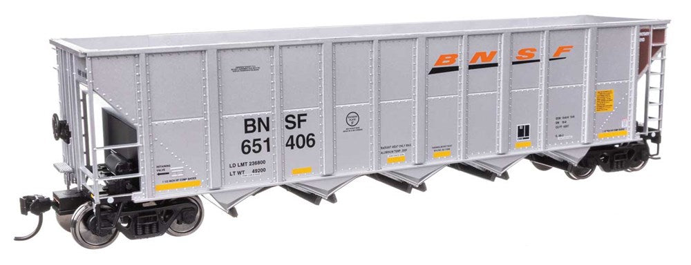Walthers Mainline 910-56869 HO 50' RD-4 Hopper 3-Pack - Ready to Run -- BNSF #651406, 651477, 651582