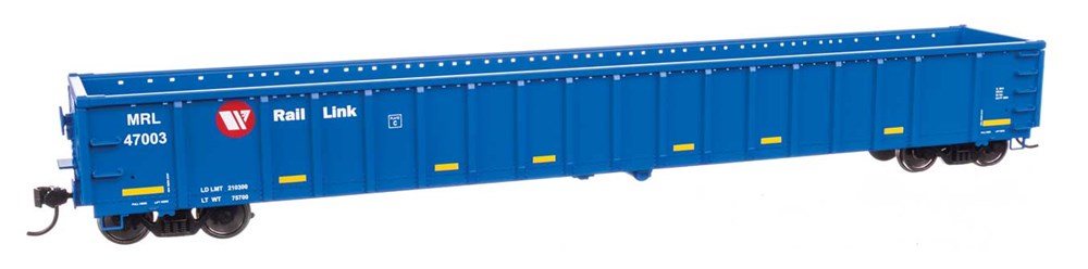Walthers Mainline 910-6473 HO 68' Railgon Gondola - Ready To Run -- Montana Rail Link #47003