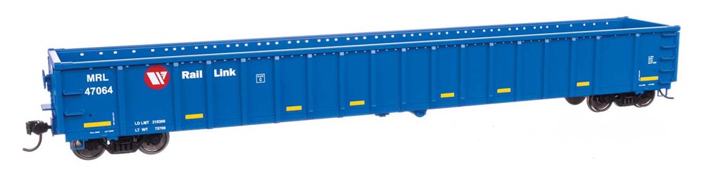 Walthers Mainline 910-6475 HO 68' Railgon Gondola - Ready To Run -- Montana Rail Link #47064