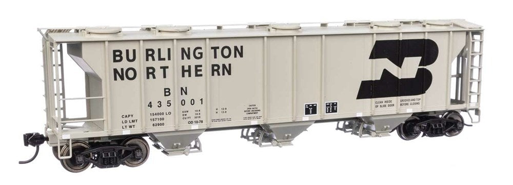 Walthers Mainline 910-7041 HO 50' Pullman-Standard PS-2 2893 3-Bay Covered Hopper - Ready to Run - Burlington Northern #435001