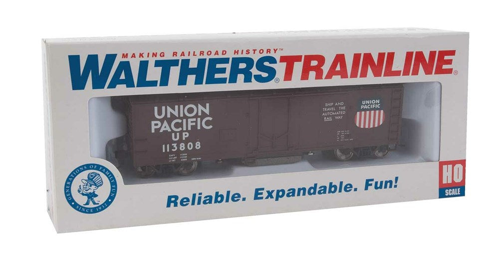 Walthers Trainline 931-1756 HO 40' Plug-Door Track Cleaning Boxcar - Ready to Run - Union Pacific(R) (Boxcar Red, white; Large Logo)