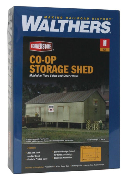 Walthers Cornerstone 933-3230 N Co-Operative Storage Shed on Pilings -- Kit - 10.6 x 6.8 x 5.6cm