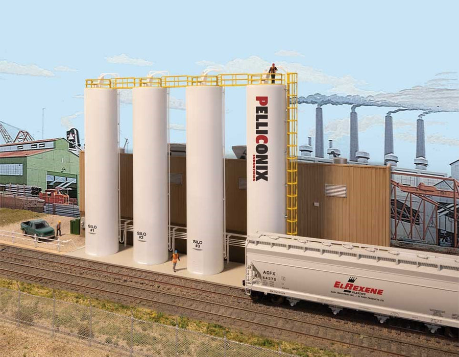 Walthers Cornerstone 933-4146 HO Plastic Pellet Plant Background Building -- Kit