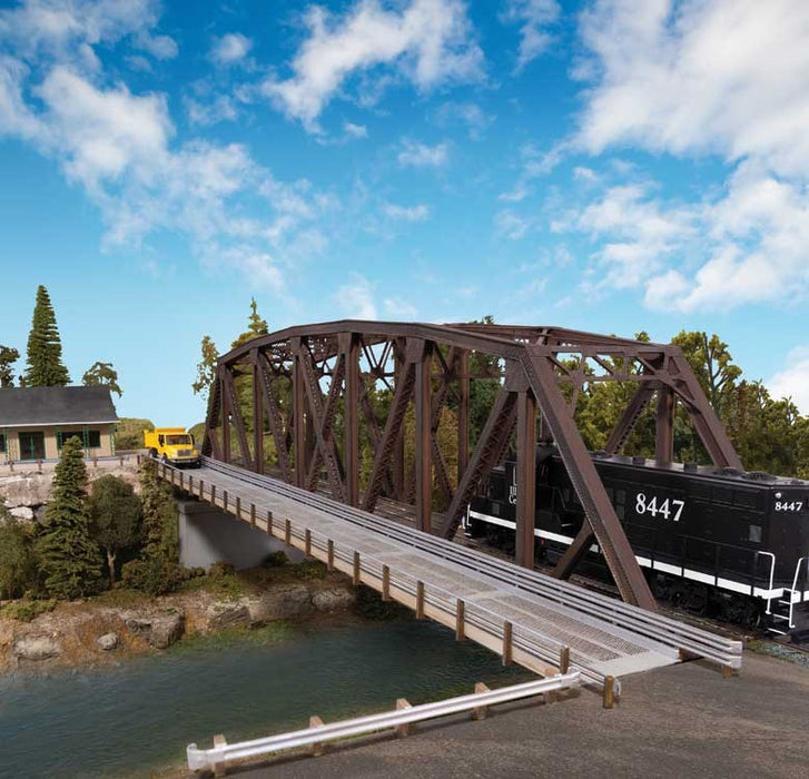 Walthers Cornerstone 933-4523 HO Truss Railroad Bridge with Roadway -- Kit