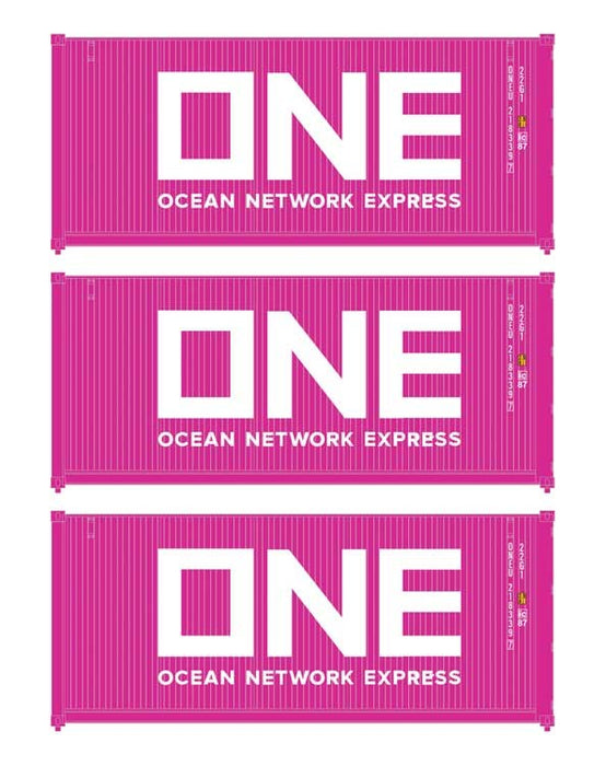 Walthers SceneMaster 949-18056 HO 20' Fully Corrugated Container - 3-Pack -- ONE