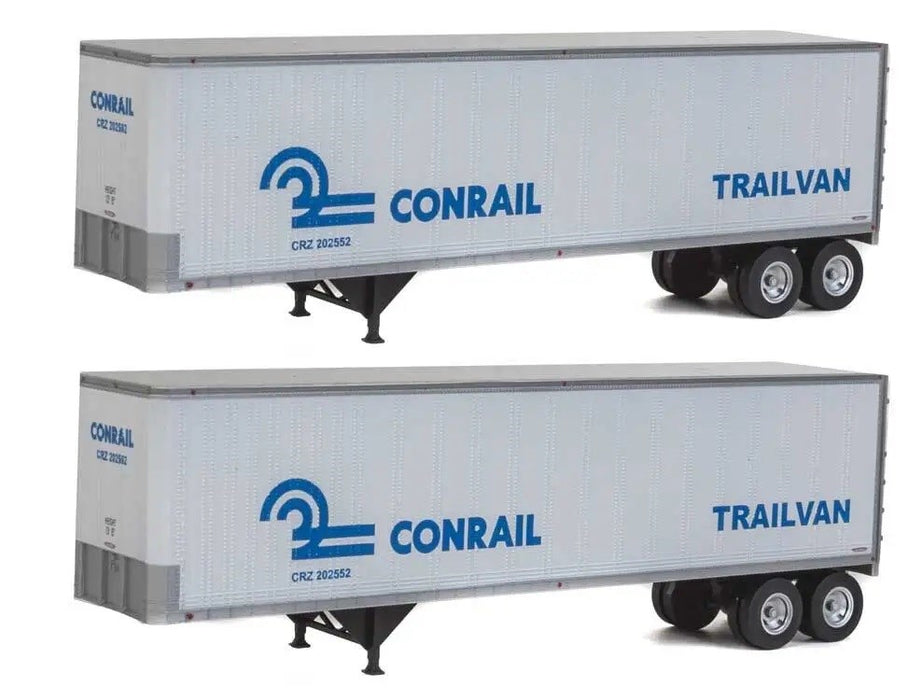 Walthers SceneMaster 949-2504 HO 40' Trailmobile Trailer 2-Pack- Assembled -- Conrail - Fits 89' Channel Side Flatcar