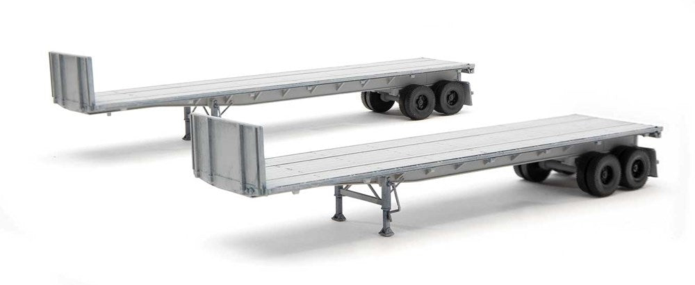 Walthers SceneMaster 949-2700 HO 40' Flatbed Trailer - Kit - 2-Pack -- Undecorated