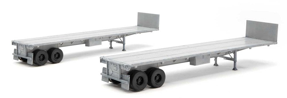 Walthers SceneMaster 949-2700 HO 40' Flatbed Trailer - Kit - 2-Pack -- Undecorated