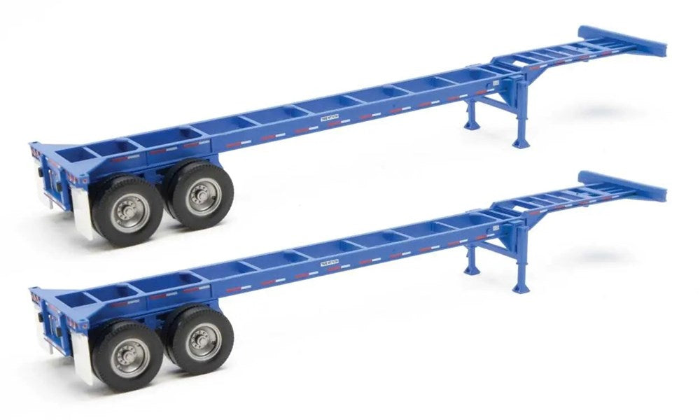 Walthers SceneMaster 949-4551 HO 40' Container Chassis (2-pack) - Blue