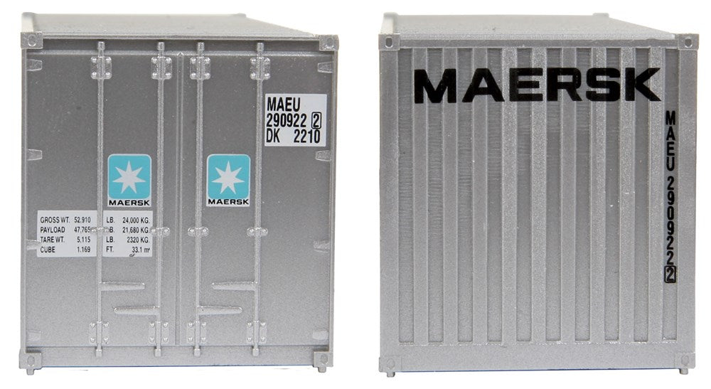 Walthers SceneMaster 949-8001 HO 20' Corrugated Container with Flat Panel - Assembled -- Maersk