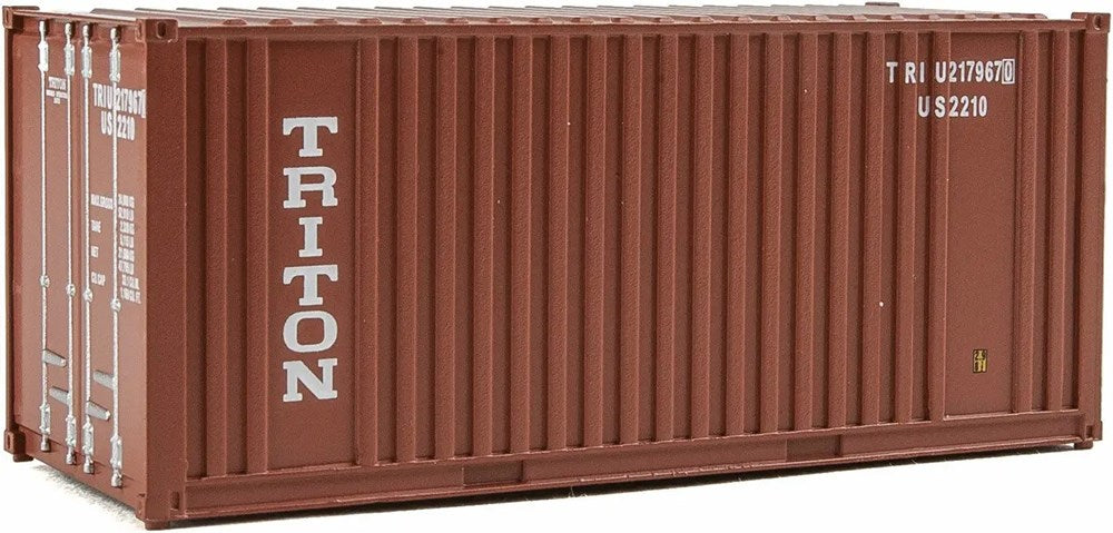 Walthers SceneMaster 949-8004 HO 20' Corrugated Container with Flat Panel - Triton (brown, white)