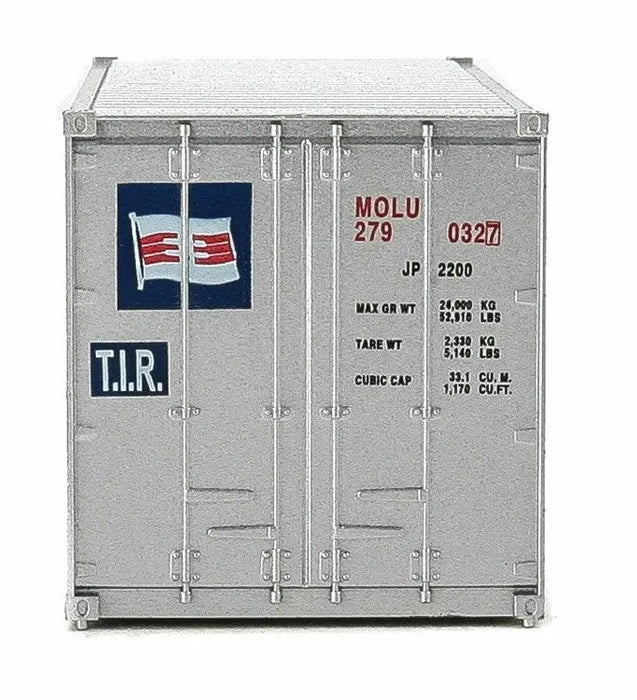 Walthers SceneMaster 949-8014 HO 20' Corrugated Container with Flat Panel - Mitsui OSK Lines (gray, red, Alligator Logo)