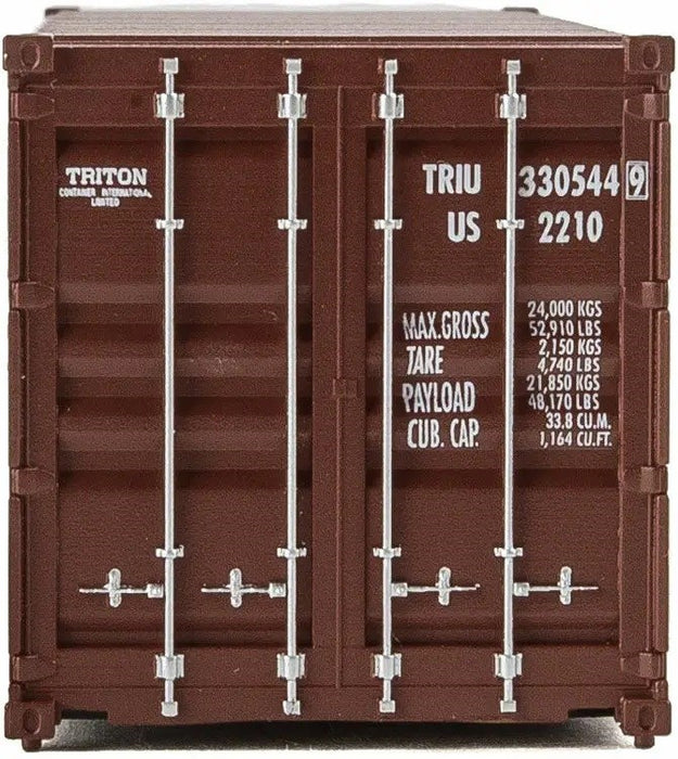 Walthers SceneMaster 949-8053 HO 20' Corrugated Container - Triton (brown, white)