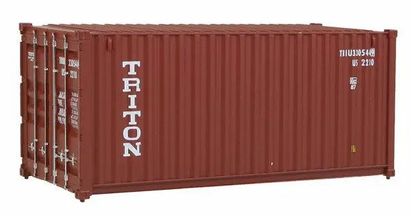 Walthers SceneMaster 949-8053 HO 20' Corrugated Container - Triton (brown, white)