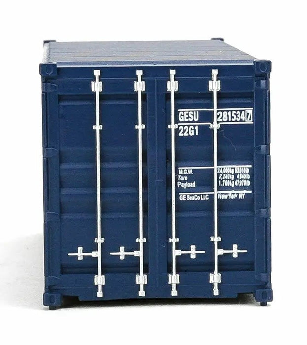 Walthers SceneMaster 949-8064 HO 20' Corrugated Container - GE Seaco (blue, white, red)