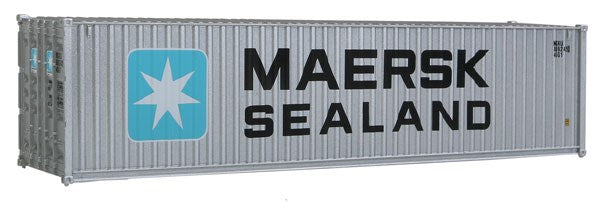 Walthers SceneMaster 949-8255 HO 40' Hi Cube Corrugated Side Container - Assembled -- Maersk-Sealand (silver, blue, white)