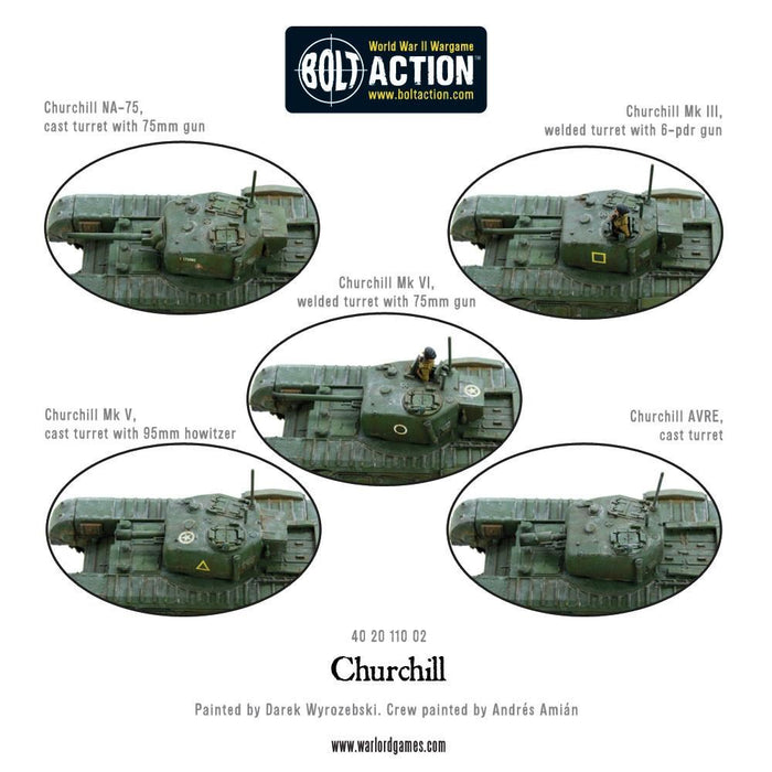 Bolt Action Churchill Tank - WWII British infantry tank (Plastic)