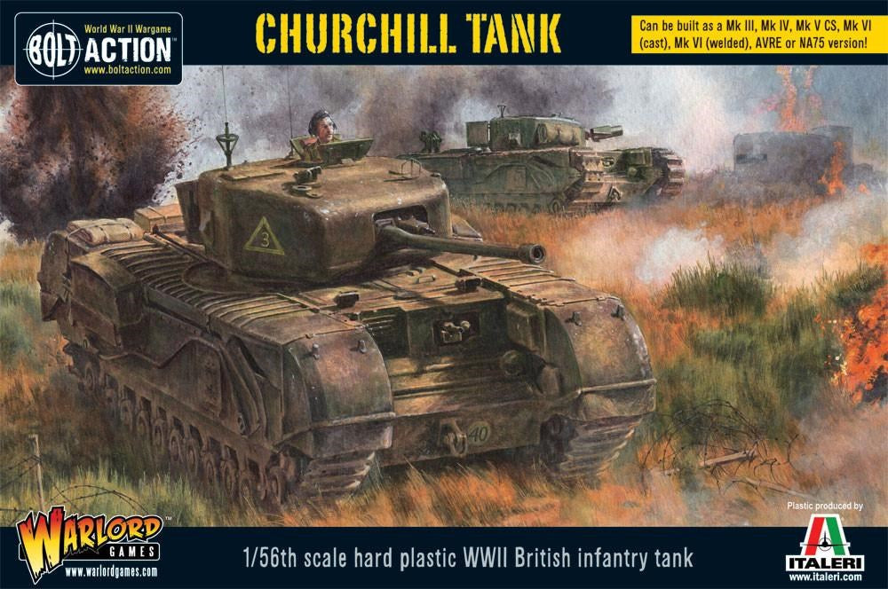 Bolt Action Churchill Tank - WWII British infantry tank (Plastic)