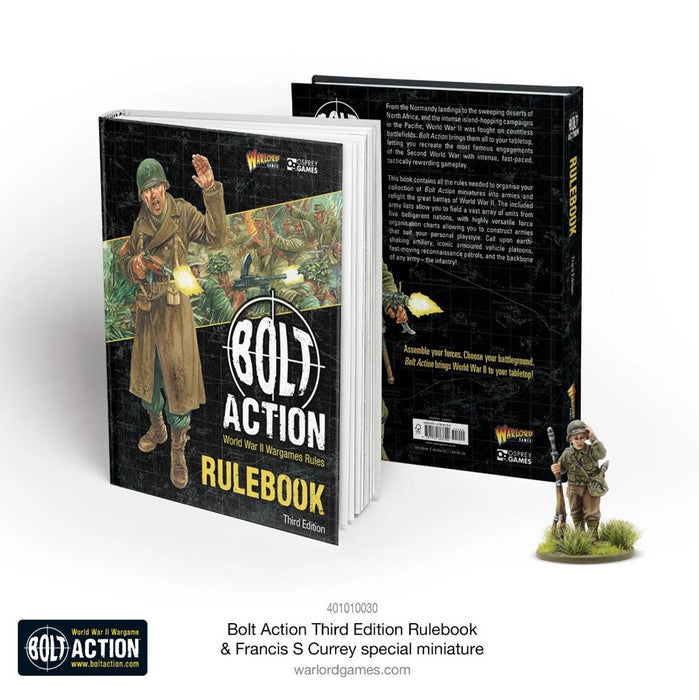 Bolt Action 3rd Edition Rulebook with Francis S. Currey Figure