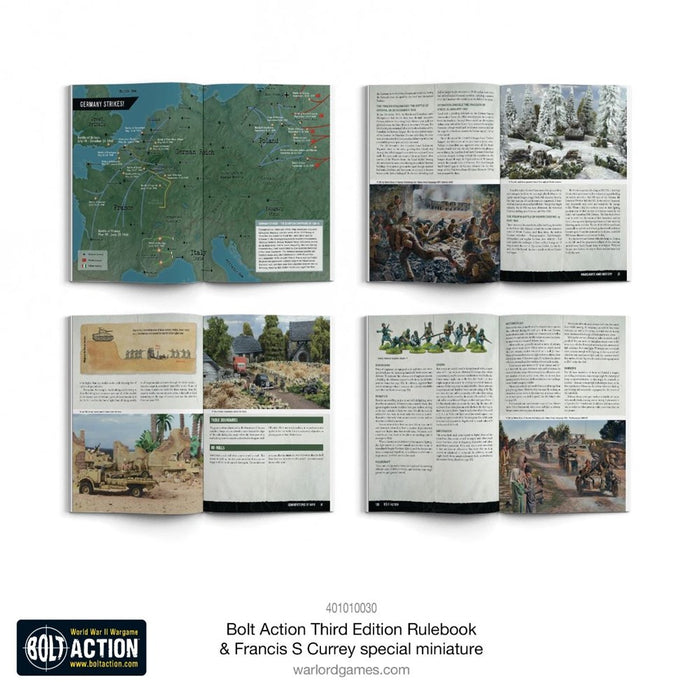 Bolt Action 3rd Edition Rulebook with Francis S. Currey Figure