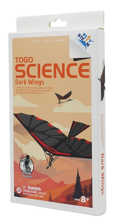 PlaySTEM XP04001 Science to Go DARK WINGS Rubber Band Ornithopter (carbon fiber)
