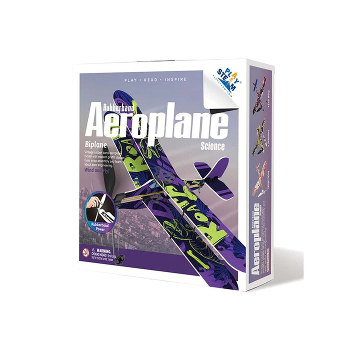 PlaySTEM XP04201A Rubber Band Aeroplane Science - Biplane